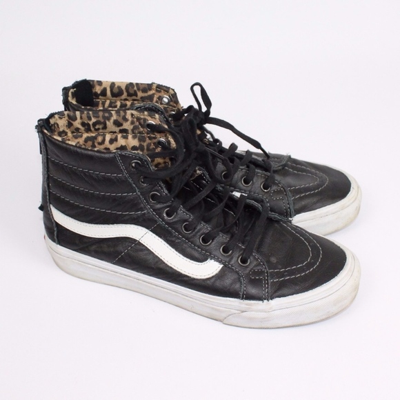 white leather high top vans womens